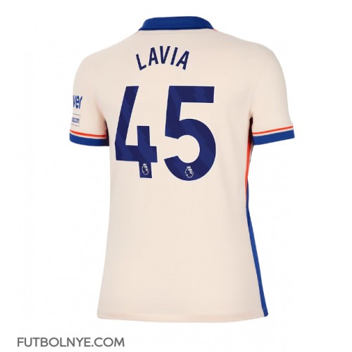 Camiseta Chelsea Romeo Lavia #45 Visitante Equipación para mujer 2024-25 manga corta